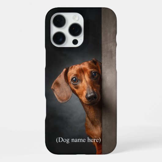 Persoonlijk portret van een rode Dachshund iPhone Hoesje (Achterkant)