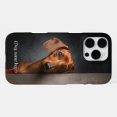 Persoonlijk portret van een rode Dachshund iPhone Hoesje (Achterkant horizontaal)