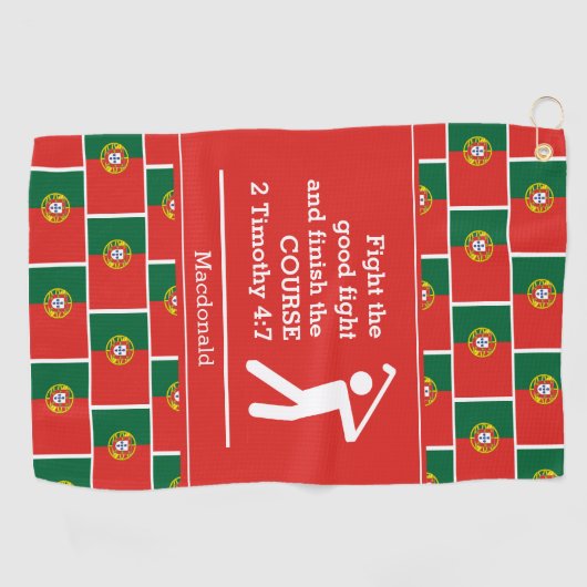 Persoonlijk PORTUGAL Christelijk Golfhanddoek (Horizontaal)