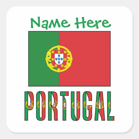 Persoonlijk Portugal Vlag Erfgoed Vierkant Label (Voorkant)