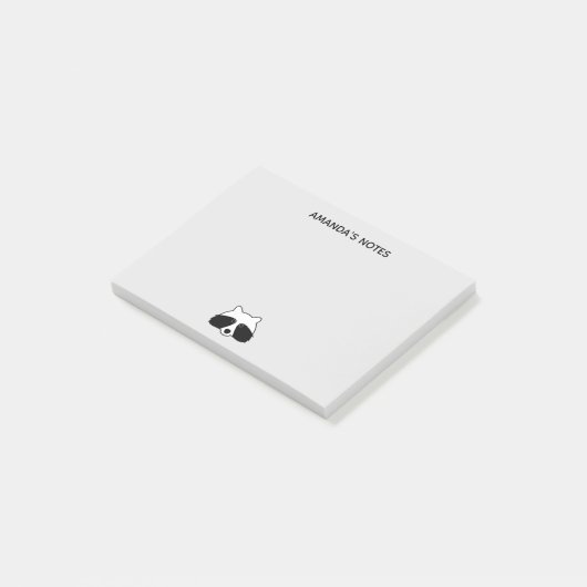 Persoonlijk Post-it® notes met schattig wasbeertje (Schuin)