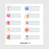 Persoonlijk postadres Tropisch Huwelijk Sticker (Vel)