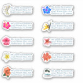 Persoonlijk postadres Tropisch Huwelijk Sticker (Voorkant)