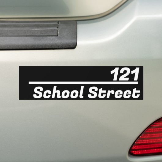 Persoonlijk postbusnummer en adres bumpersticker (Op auto)