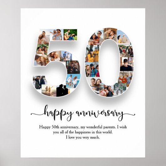 Persoonlijk Poster voor 50e Jubileum fotocollage (Voorkant)