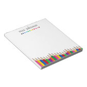 Persoonlijk potlood in de kleuren van de regenboog notitieblok (Schuin)