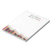 Persoonlijk potlood in de kleuren van de regenboog notitieblok (Linkerzijde)