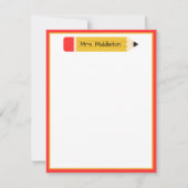 Persoonlijk potlood voor de leraar notitiekaartje (Voorkant)