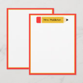 Persoonlijk potlood voor de leraar notitiekaartje (Voorkant / Achterkant)