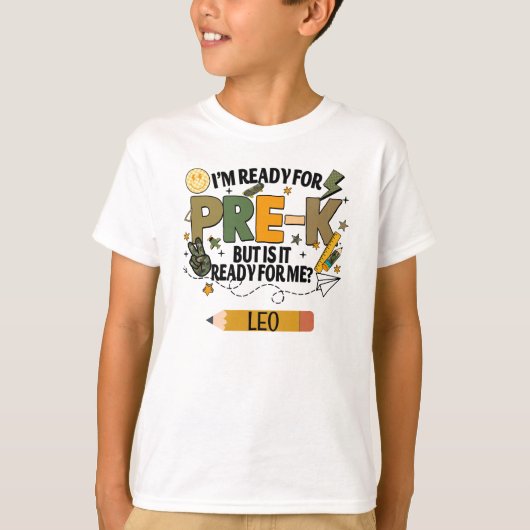 Persoonlijk Pre-K T-Shirt Klaar (Voorkant)