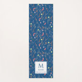 Persoonlijk PRECIOUS2GOD Blauwe Bloemige Monogram Yogamat (Voorkant)