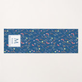 Persoonlijk PRECIOUS2GOD Blauwe Bloemige Monogram Yogamat (Voorkant (horizontaal))