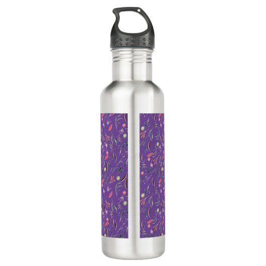 Persoonlijk PRECIOUS2GOD Mauve Floral Monogram Waterfles (Achterkant)