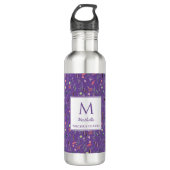 Persoonlijk PRECIOUS2GOD Mauve Floral Monogram Waterfles (Voorkant)