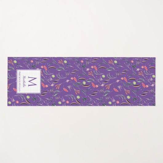 Persoonlijk PRECIOUS2GOD Mauve Floral Monogram Yogamat (Voorkant (horizontaal))