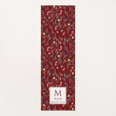 Persoonlijk PRECIUS2GOD Deep Red Floral Monogram Yogamat (Voorkant)