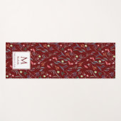 Persoonlijk PRECIUS2GOD Deep Red Floral Monogram Yogamat (Voorkant (horizontaal))