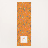 Persoonlijk PRECIUS2GOD Oranje Floral Monogram Yogamat (Voorkant)