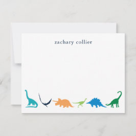 Persoonlijk Preppy Dinosaur Thank You Schrijfpapie Bedankkaart