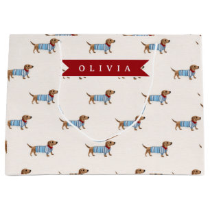 Persoonlijk Preppy Lief Dachshund Hond Patroon Groot Cadeauzakje