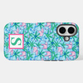 Persoonlijk preppy olifant patroon monogram Case-Mate iPhone case (Achterkant (horizontaal))