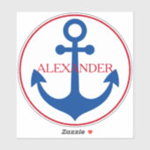Persoonlijk Preppy Scheepsanker Sticker (Vel)