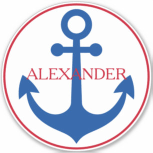 Persoonlijk Preppy Scheepsanker Sticker