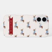 Persoonlijk Preppy Zacht Dachshund Hond Patroon iPhone 16 Hoesje (Achterkant horizontaal)