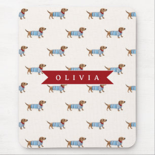 Persoonlijk Preppy Zacht Konijnachtig Hondenpatroo Muismat