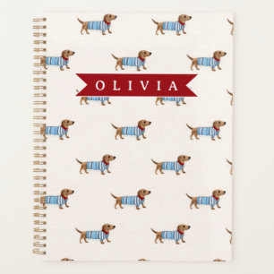 Persoonlijk Preppy Zacht Konijnachtig Hondenpatroo Planner
