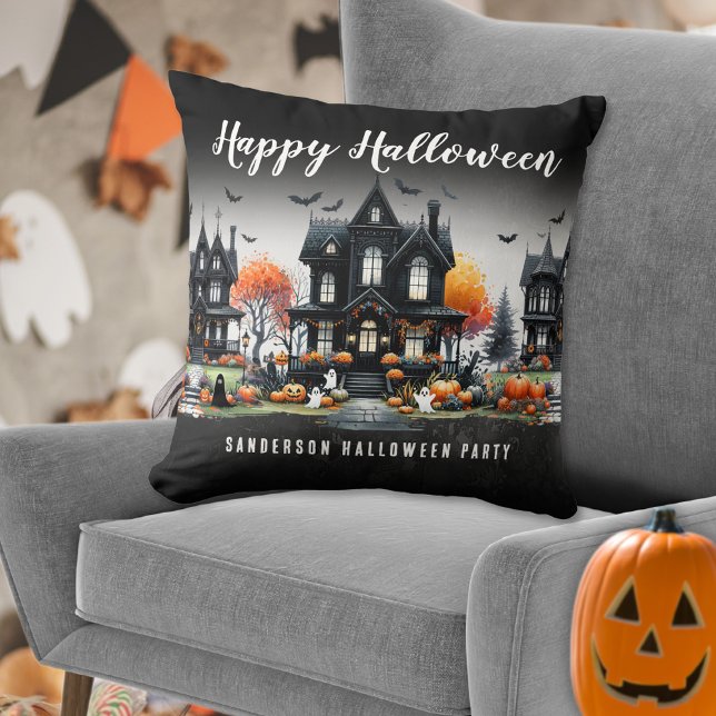 Persoonlijk Prettig Halloween Kussen (Personalized Happy Halloween Throw Pillow)