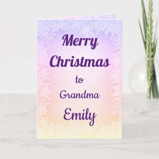 Persoonlijk Prettig Kerstfeest Oma Kaart (Voorkant)
