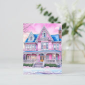 Persoonlijk Prettig Kerstfeest Van Ons Huis Briefkaart (Staand voorkant)
