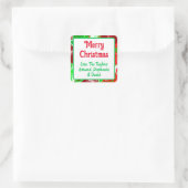 Persoonlijk prettig kerstfeest voor u vierkante sticker (Tas)