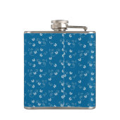 Persoonlijk Pretty Blue Flower-patroon Heupfles (Achterkant)