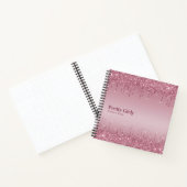 Persoonlijk Pretty Girly Rosegold Druppelende Glit Notitieboek (Binnen)