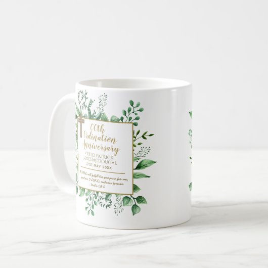 Persoonlijk Priester Priesterwijding Jubileum Cade Koffiemok (Voorkant links)