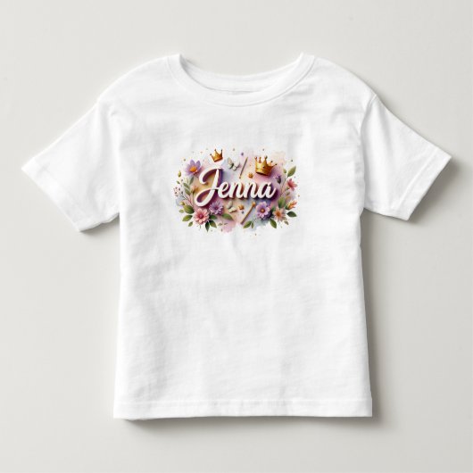Persoonlijk Princesse Bloem Kids T-Shirt (Voorkant)