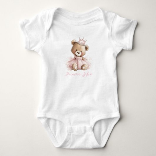 Persoonlijk Prinses Teddybeer Baby Rompertje (Voorkant)