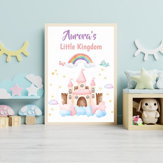 Persoonlijk prinsessenkasteel voor de kinderkamer poster