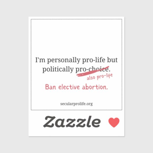 Persoonlijk pro-life politiek pro-life sticker (Vel)