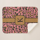 Persoonlijk proefpatroon van Leopard Jaguar Animal Sherpa Deken (Voorkant (horizontaal))