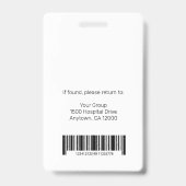 Persoonlijk Professioneel Werknemerslogo & Foto Badge (Achterkant)