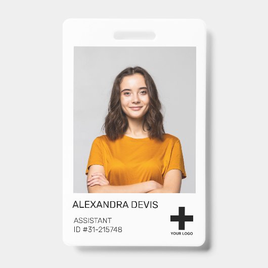Persoonlijk Professioneel Werknemerslogo & Foto Badge (Voorzijde)