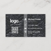Persoonlijk Professioneel Zwart Elegant Visitekaar Visitekaartje (Voorkant)