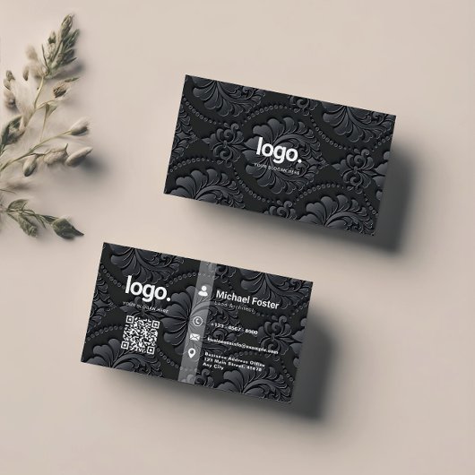 Persoonlijk Professioneel Zwart Elegant Visitekaar Visitekaartje