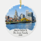 Persoonlijk Providence-sieraad, Rhode Island Keramisch Ornament (Voorkant)