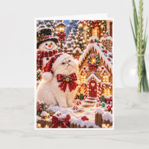 Persoonlijk Purrfect Kerst Wonderland Perzisch Feestdagen Kaart