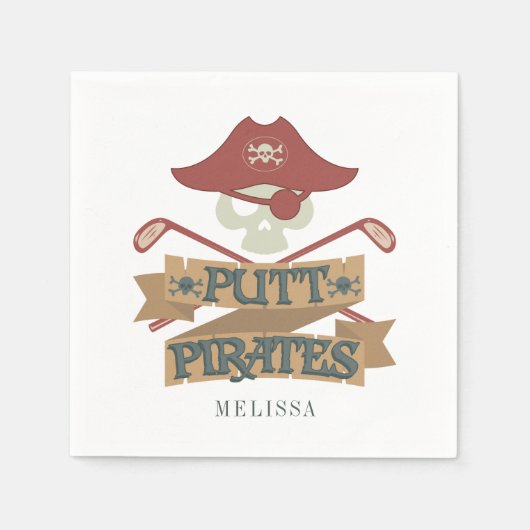 Persoonlijk putt Pirates Golfing Hobby Paper Napk Servet (Voorkant)