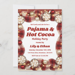 Persoonlijk pyjama- en warme-chocoladekerstfeest kaart